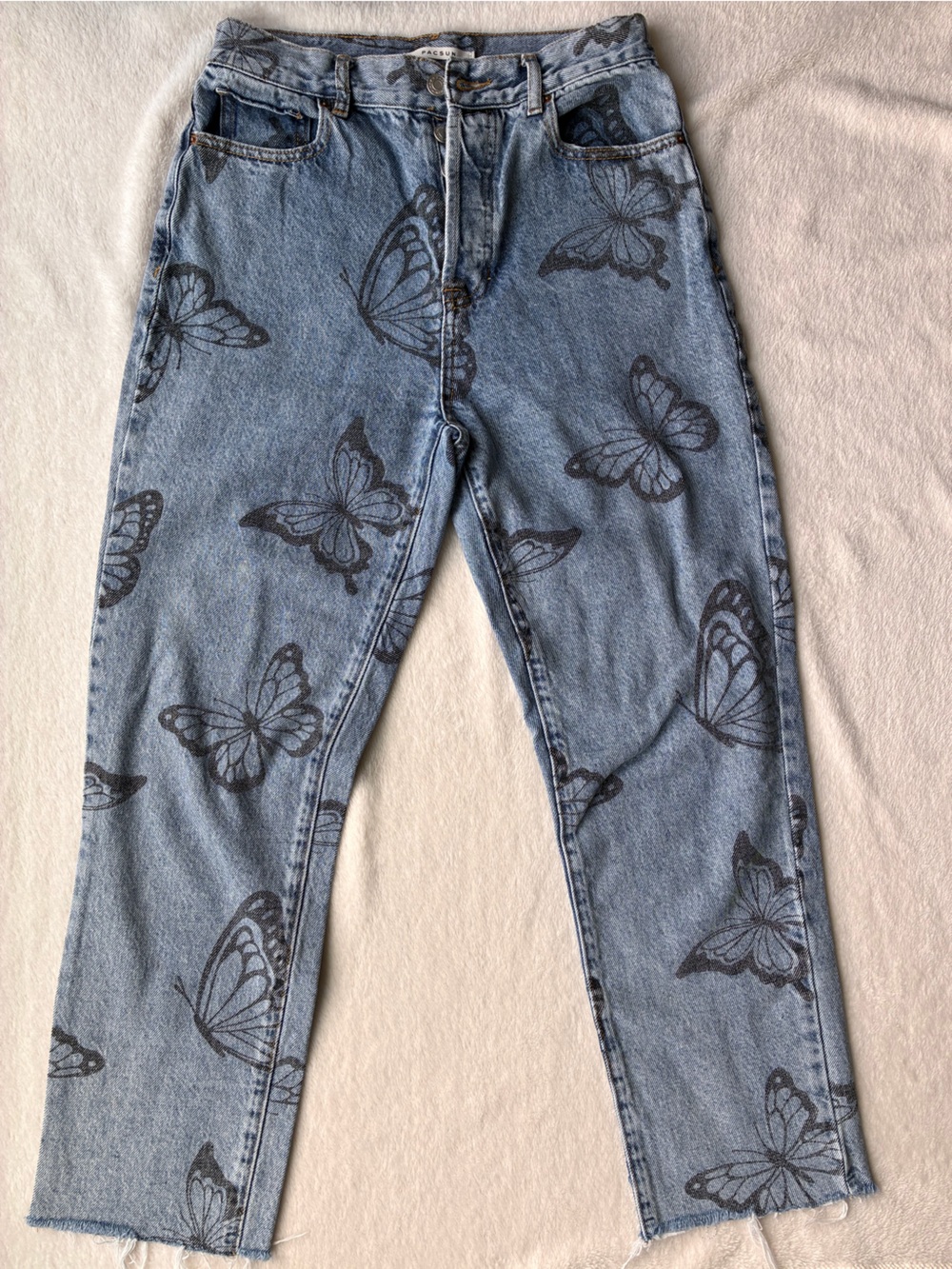 Women’s Pacsun High Rise Straight Leg Jeans with Butterfly Print